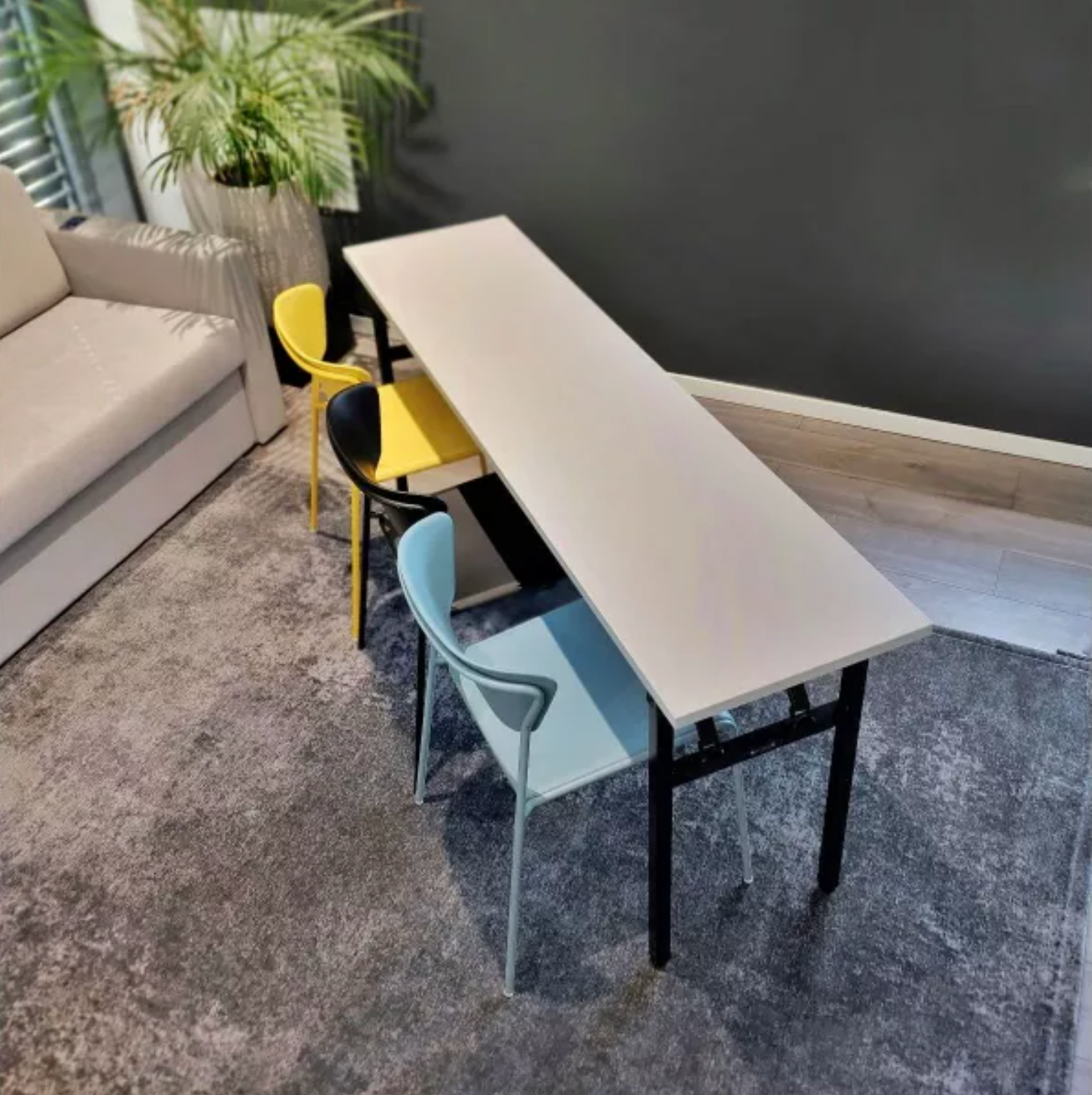 DL ISKOLAPAD 180x45 Szürke minimalista Konferencia, bankett asztal