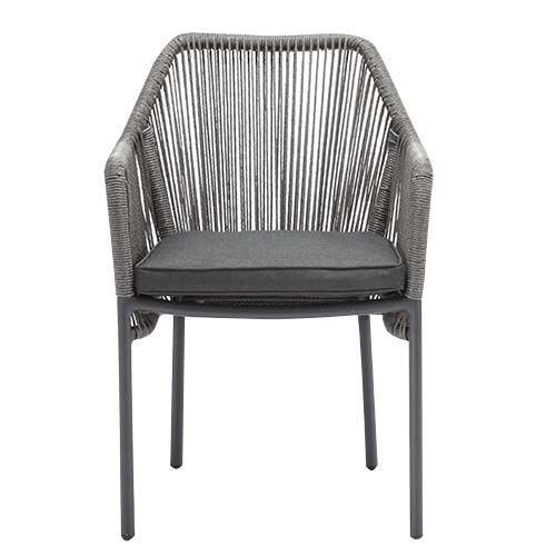 KJ BALERY Szürke modern Polirattan kültéri szék