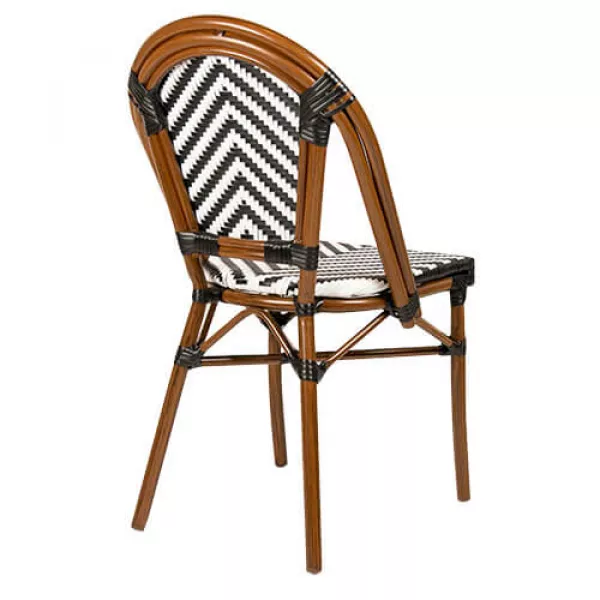 KJ TOBY Fekete, Fehér vintage Polirattan kültéri szék