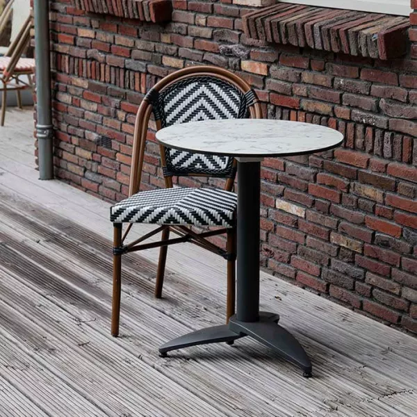 KJ TOBY Fekete, Fehér vintage Polirattan kültéri szék