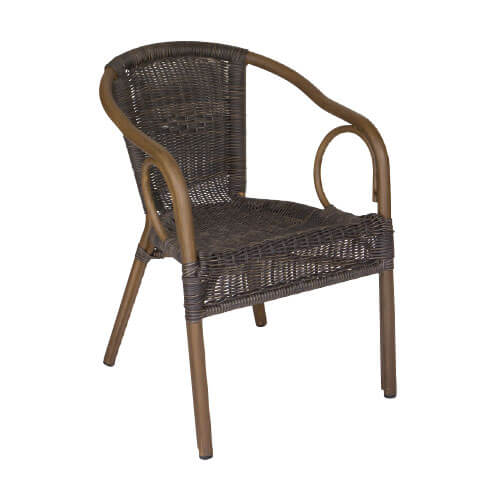 KJ ROYAL COFFEE Barna klasszikus, elegáns Rattan kültéri szék