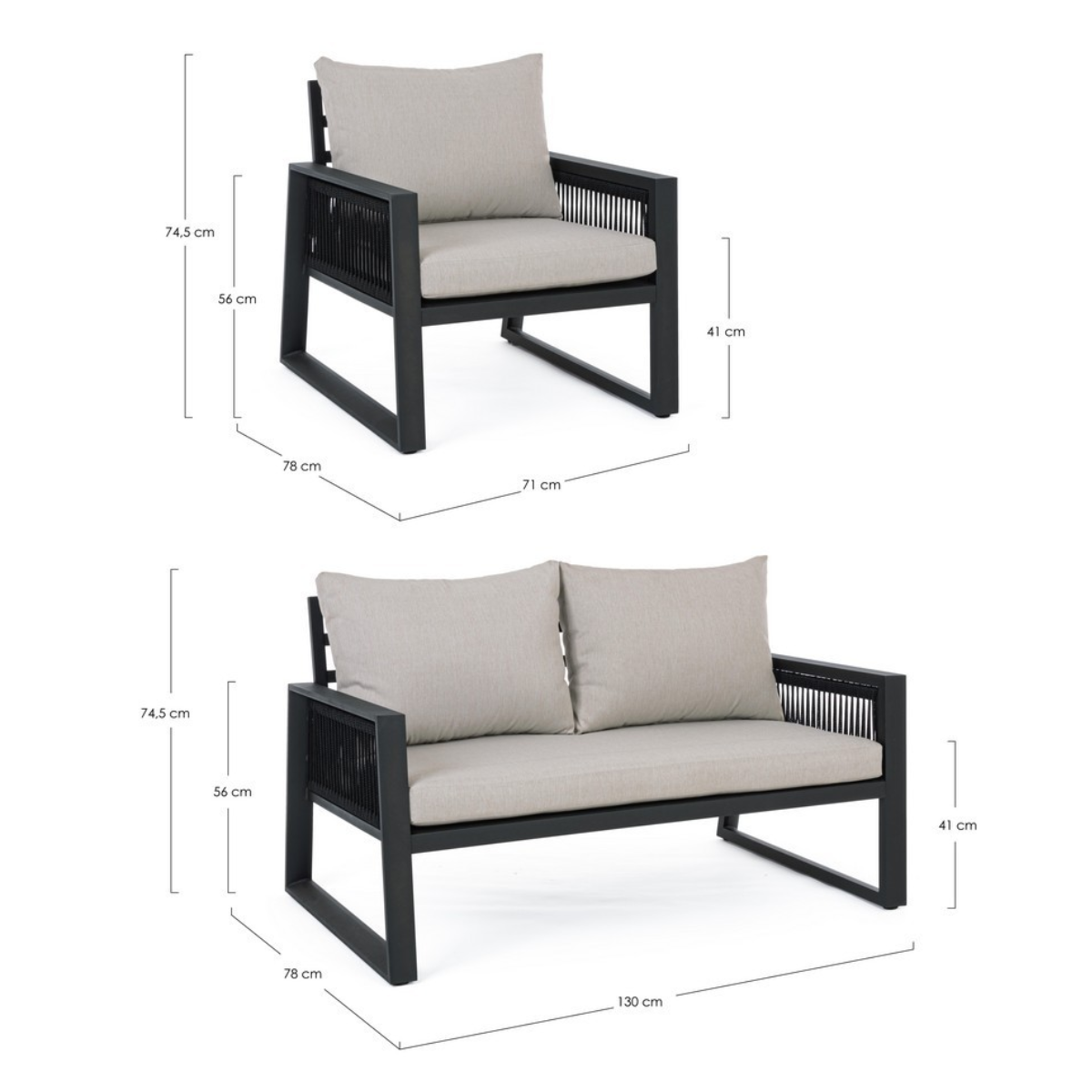 BT DIVA Szürke design Kültéri lounge szett