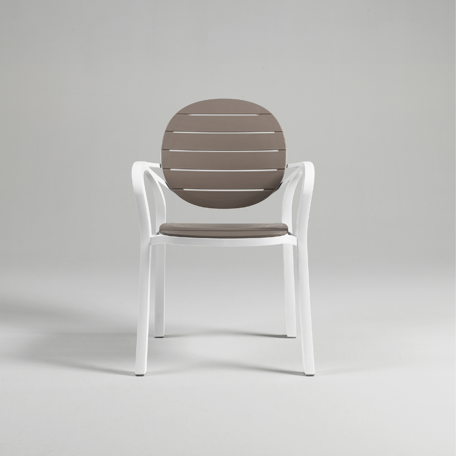 NARDI PALMA Fehér, Taupe modern Műanyag kültéri szék