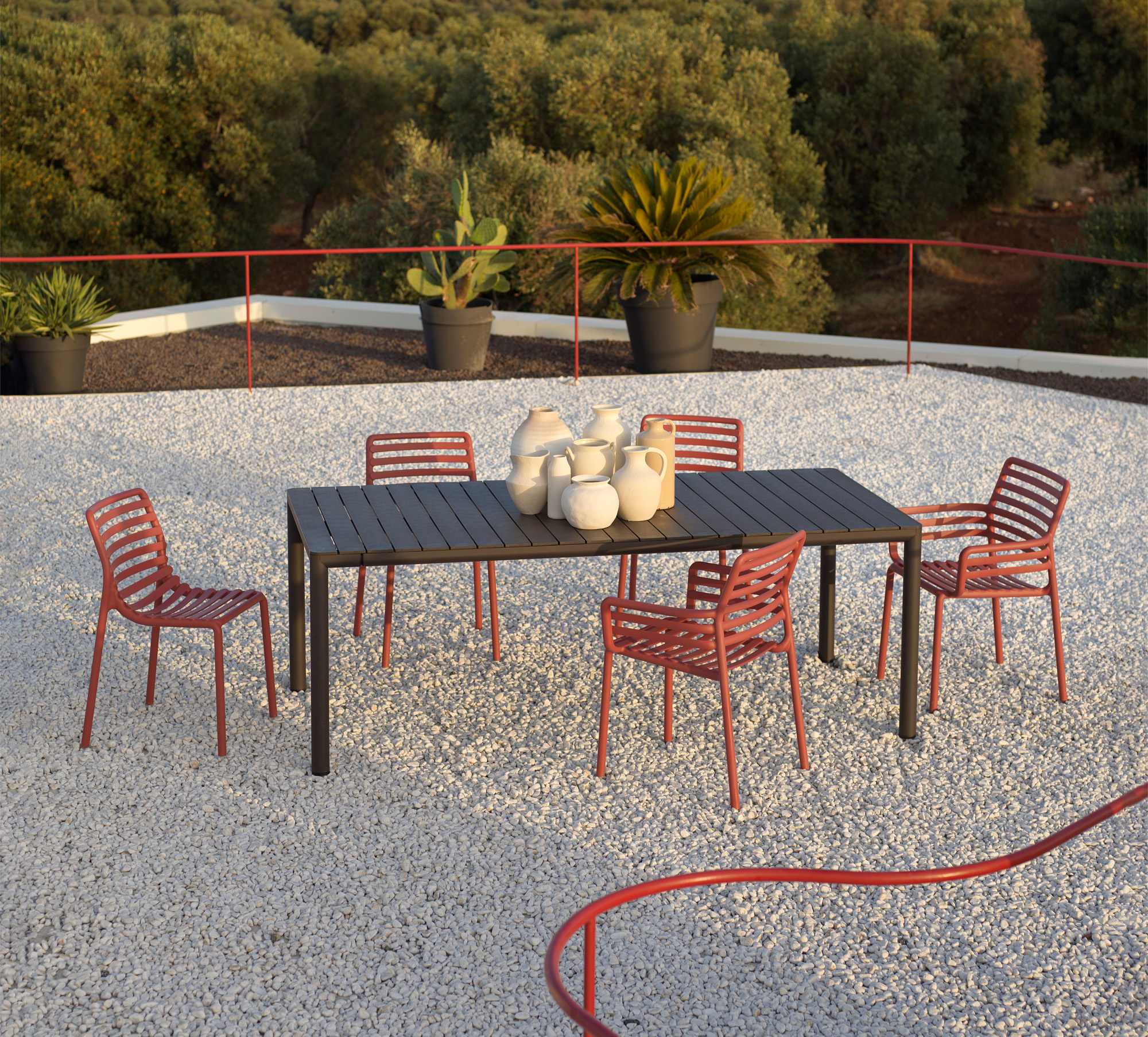 NARDI TEVERE 210 EXT Terra design, minimalista Kültéri komplett asztal